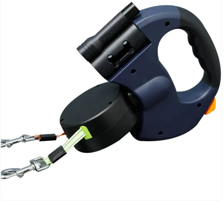 🦮 Catchi™ Dual Retractable Dog Leash – Walk Two Dogs with Ease, Day or Night