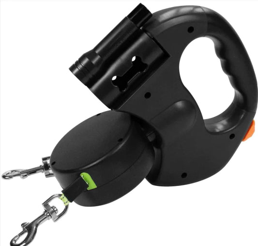 🦮 Catchi™ Dual Retractable Dog Leash – Walk Two Dogs with Ease, Day or Night